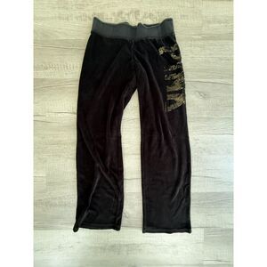 RARE vintage victoria's secret PINK black sequin velour flare pants